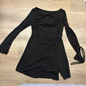 Elegant Black Long Sleeve Dress